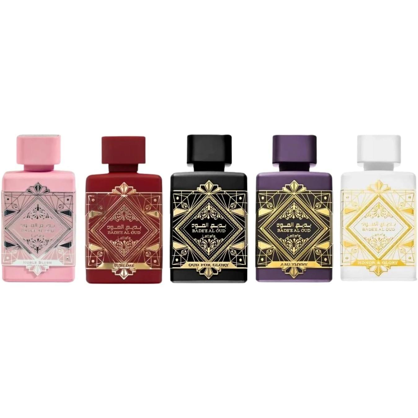 Set Mini Lattafa Bade'E Al Oud 5Pzs Glory 5Ml Edp/ Amethys 5Ml Edp/ Honor & Glory 5Ml Edp/ Sublime 5Ml Edp/ Noble Blush 5Ml Edp - Unisex
