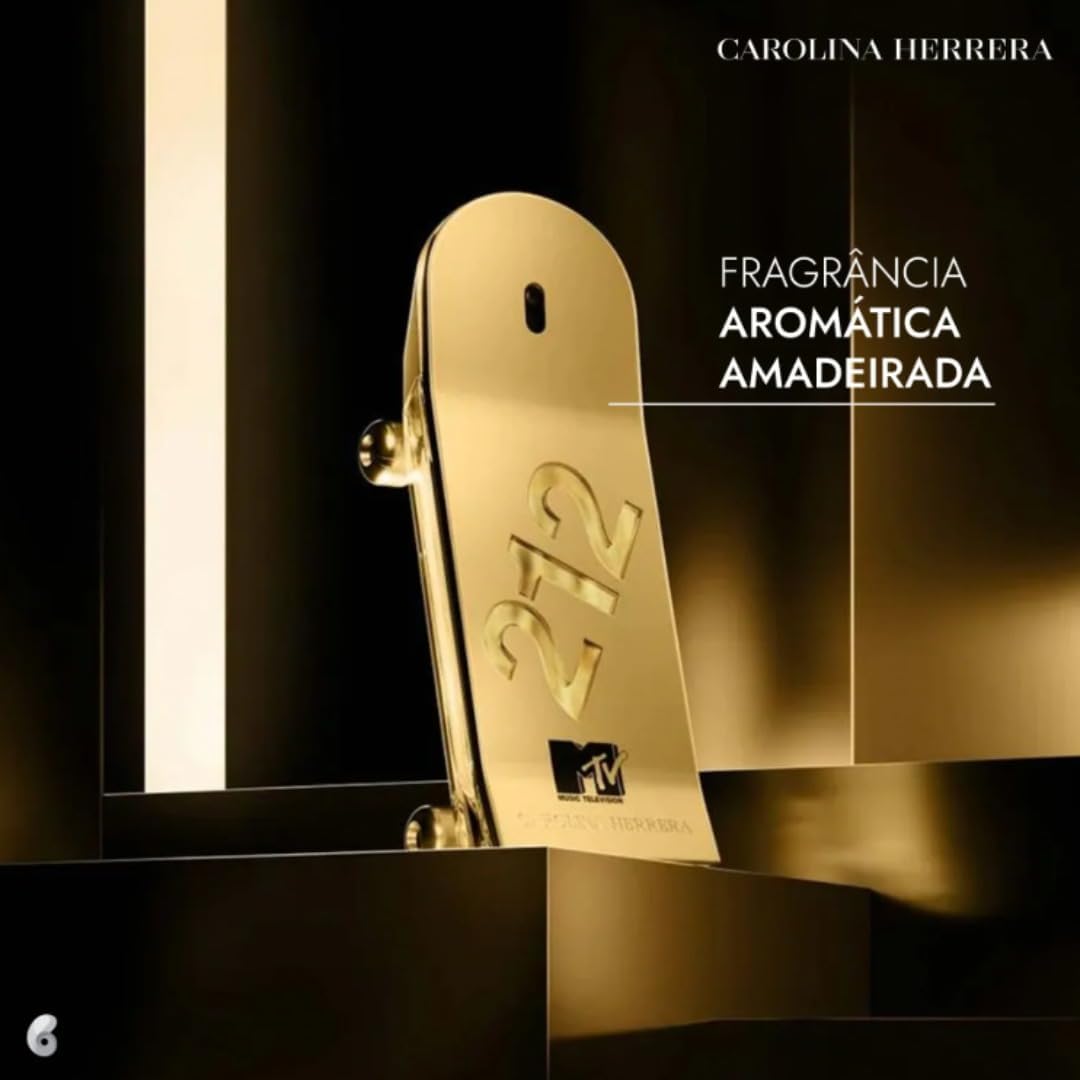 Carolina Herrera 212 Heroes Mtv 90Ml Edt Spray para Hombre Fragancia Masculina de Alta Calidad