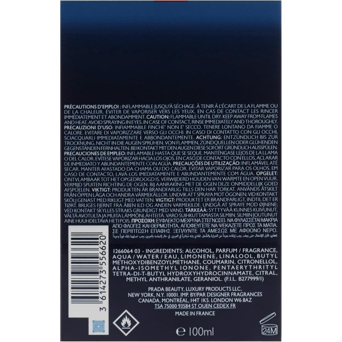 Prada Luna Rossa Ocean 100Ml Edt Spray - Hombre
