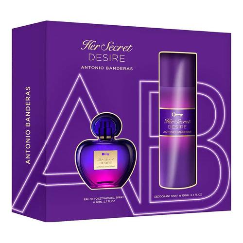 Set Banderas Her Secret Desire 2Pzs 80Ml Edt Spray /Desodorante 150Ml Spray - Mujer