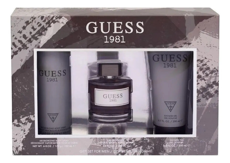 Set Guess 1981 Men 3Pzs 100Ml Edt Spray/ Shower Gel 200Ml/ Desodorante 226Ml Spray - Hombre
