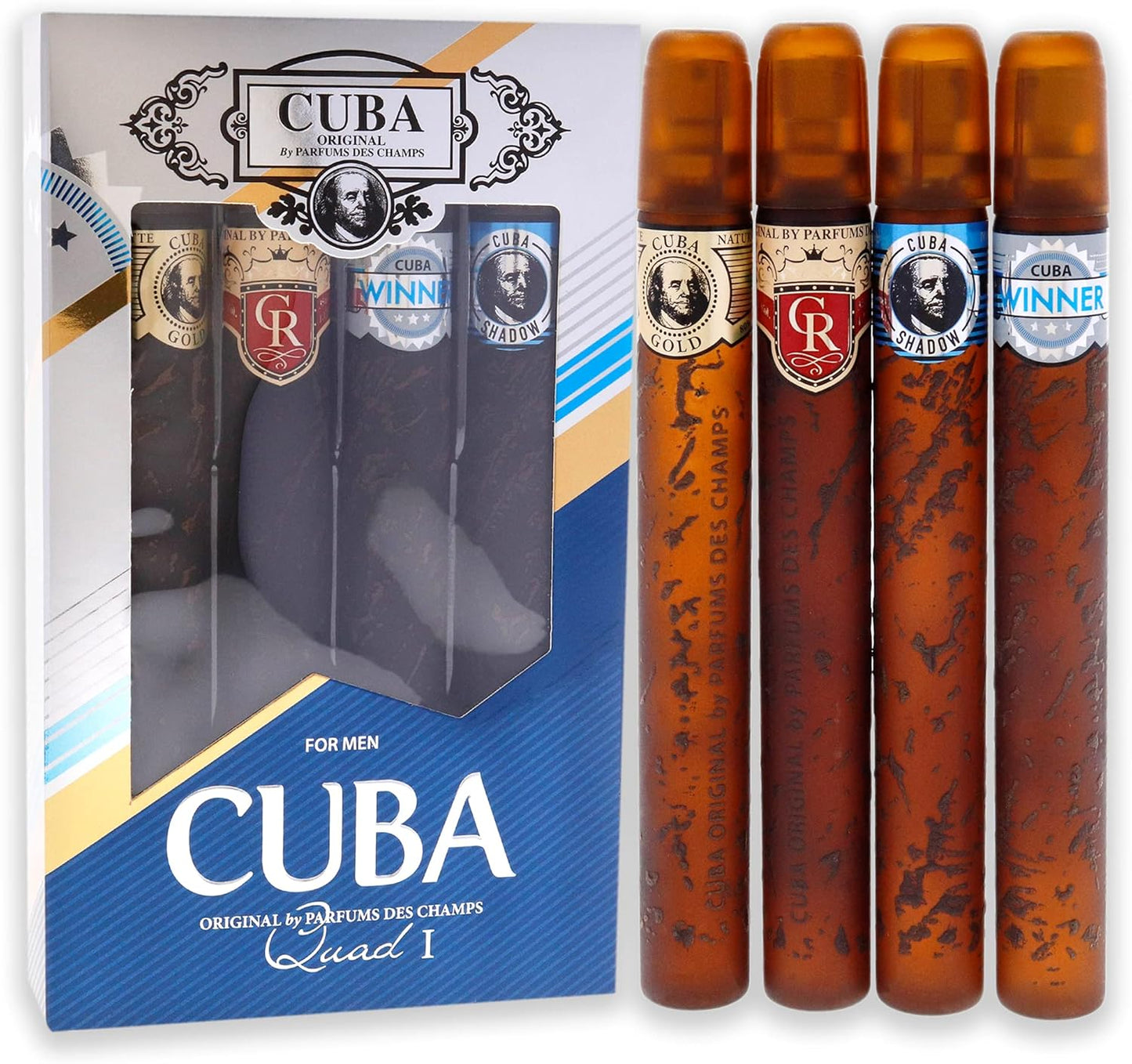 Set Cuba Quad I Des Champs 4 Pz 35 ml c/u Spray - Hombre