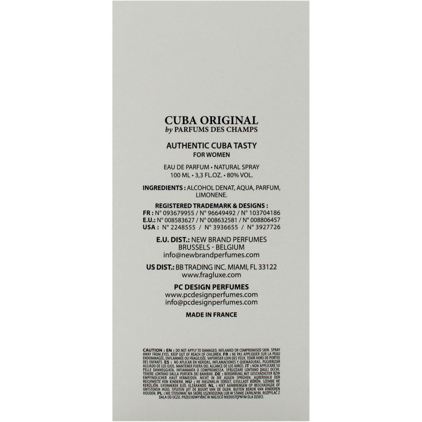 Authentic Cuba Tasty Des Champs 100 ml Edp Spray - Mujer
