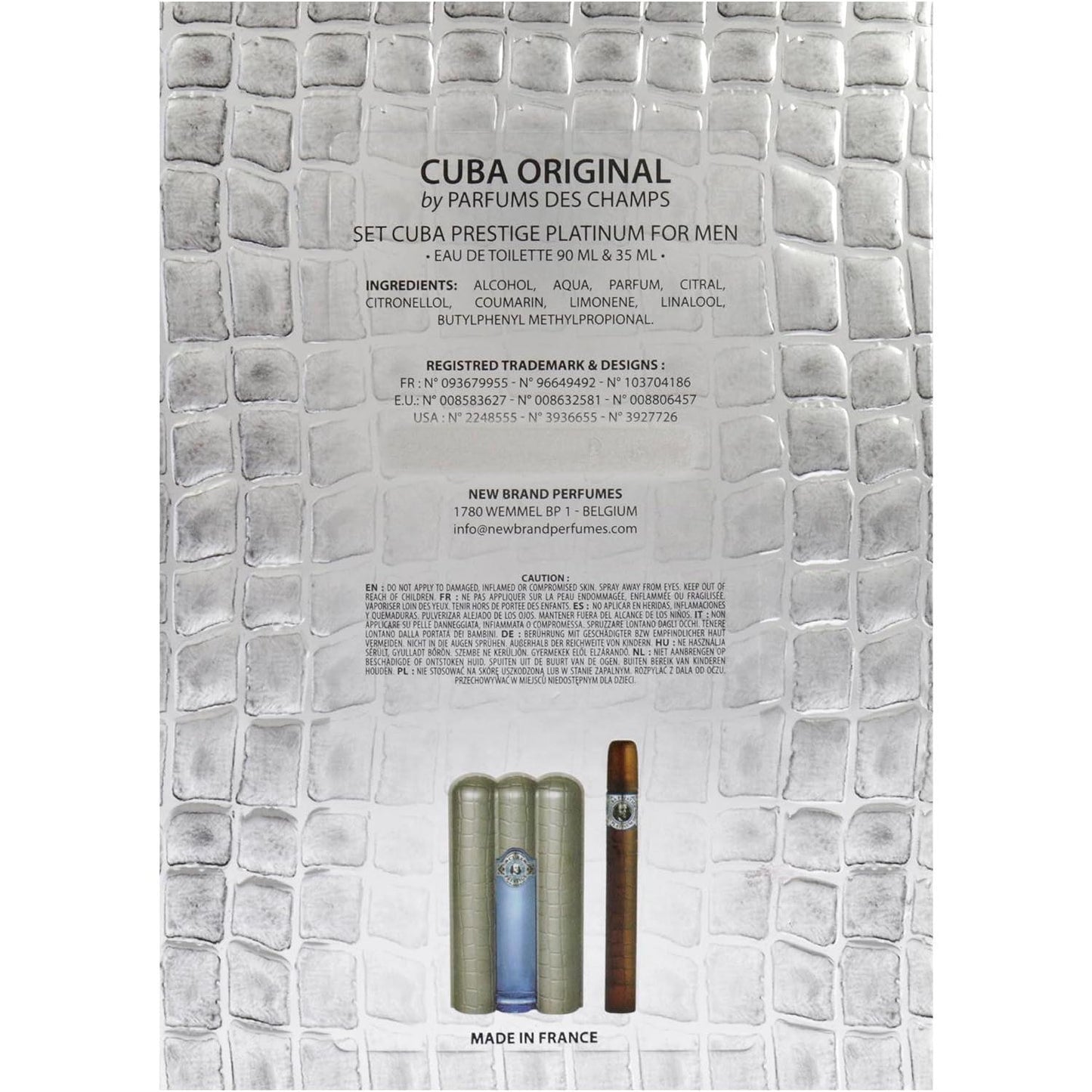 Set Cuba Prestige Platinum 2Pzs 90Ml Edt Spray/ 35Ml Edt Spray - Hombre