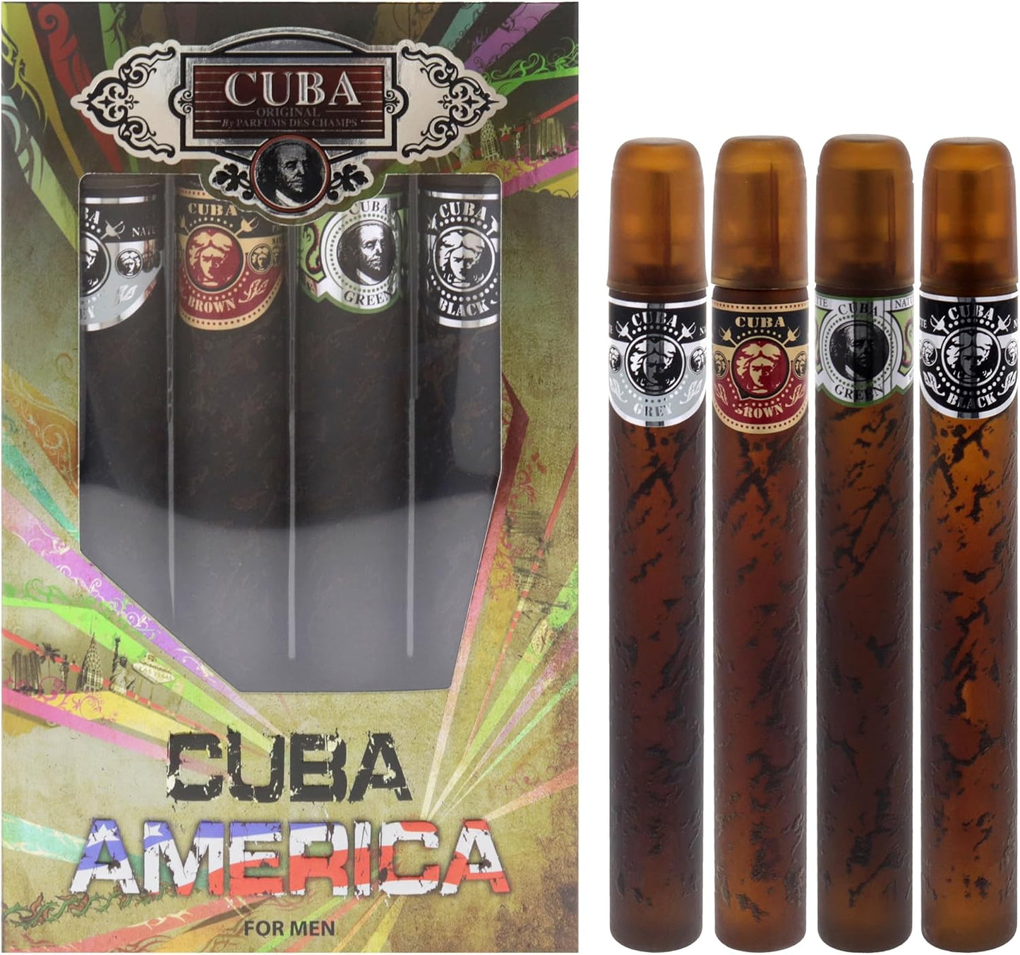 Set Cuba America Des Champs 4 Pz 35 ml c/u Spray - Hombre