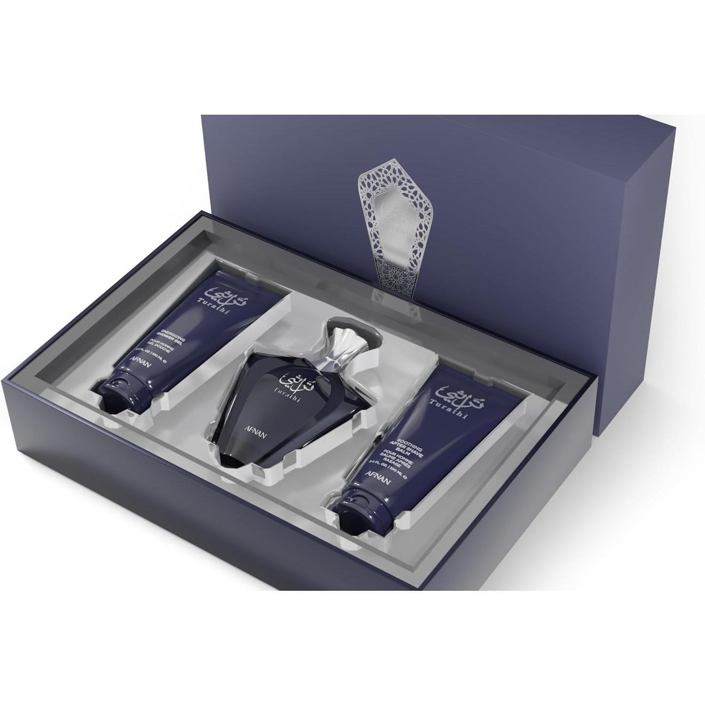 Set Afnan Turathi Blue 3Pzs 90Ml Edp Spray/ Shower Gel 100Ml/ After Shave 100Ml - Hombre