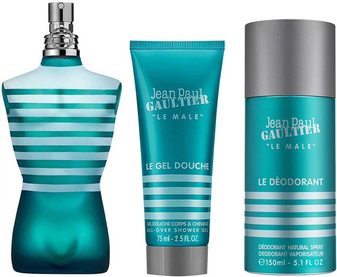 Set Le Male Jean Paul Gaultier 3Pz 125Ml Edt Spray - Hombre