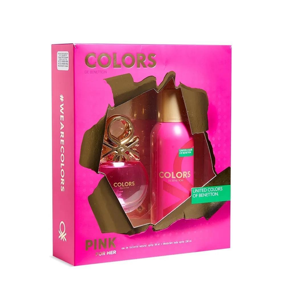 Set Colors Pink For Her Dama Benetton 2 Pz - PriceOnLine