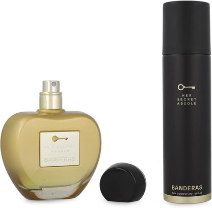 Set Banderas Her Secret Absolu 2Pzs 80Ml Edp Spray/ Desodorante 150Ml Spray - Mujer