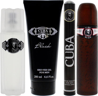 Cuba Paris Set Cuba Black Des Champs 4 Pz para Hombre Fragancia Amaderada con Bergamota y Jazmín