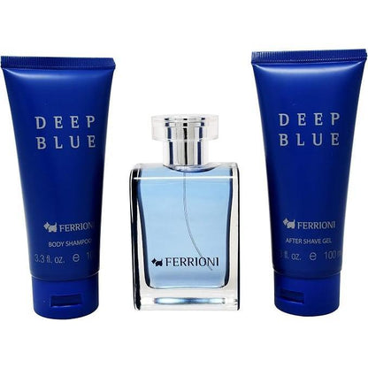 Set Ferrioni Deep Blue 3Pz 100Ml Edt Spray Body - Hombre
