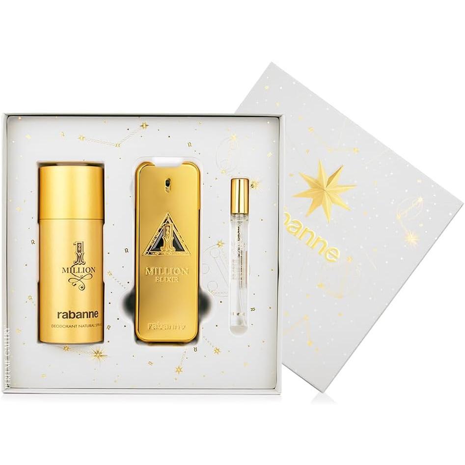 Rabanne Set One Million Elixir 3Pzs 100Ml Edp Spray/ Desodorante Spray 150Ml/ 10Ml Edt Spray - Hombre