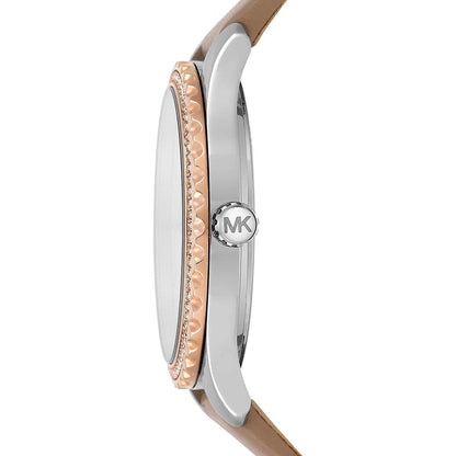 Michael Kors Reloj Mk2910 para Mujer con Correa de Cuero y Dial de Concha Elegante y Sofisticado