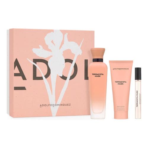 Set Adolfo Dominguez Terracota Musk 3Pzs 120Ml Edp Spray/ Body Lotion 75Ml/ 10Ml Edp Spray - Mujer