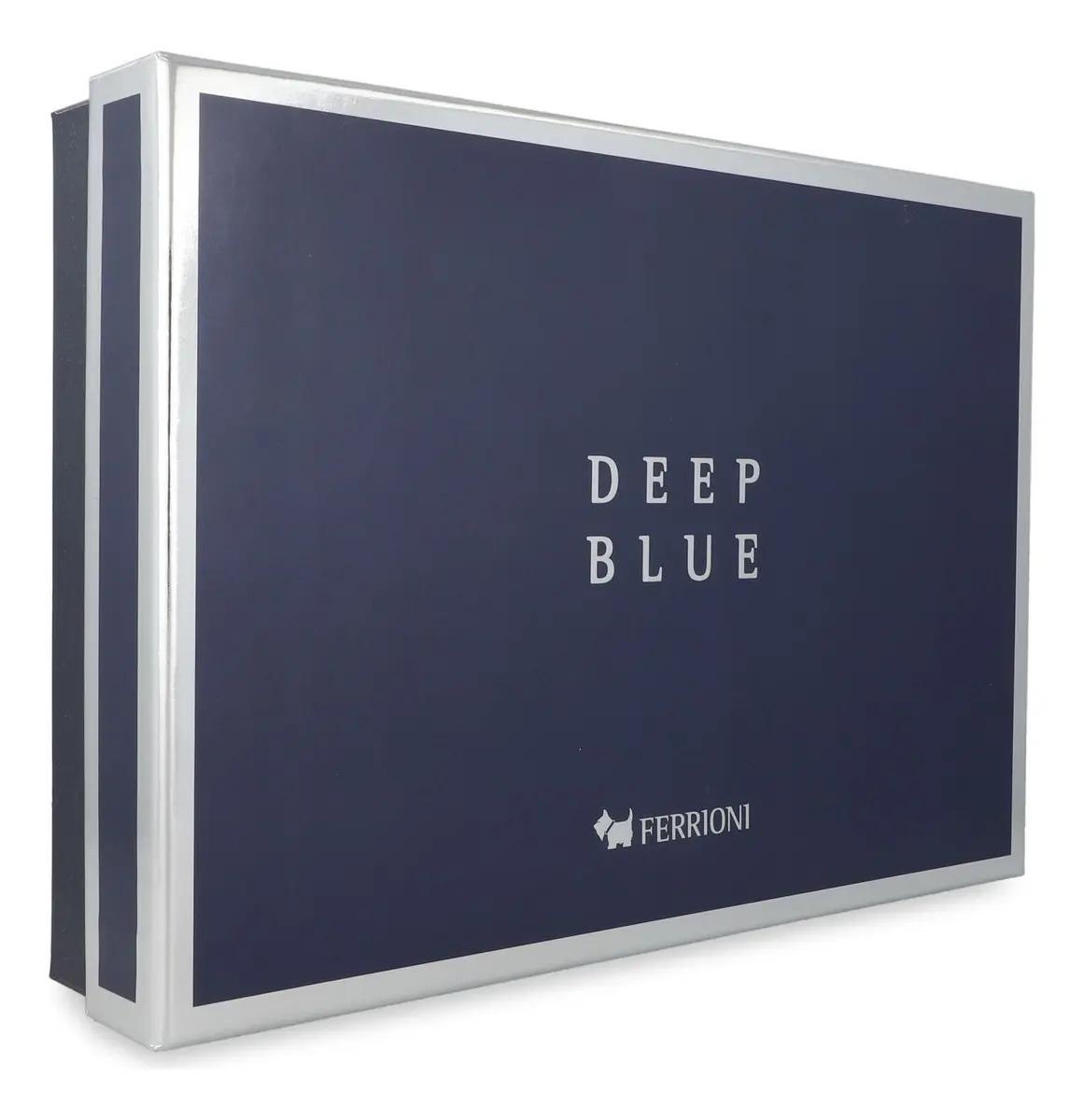 Set Ferrioni Deep Blue 4Pzs 100Ml Edt Spray/ Body Shampoo 100Ml/ After Shave 100Ml/ 10Ml Edt Spray - Hombre