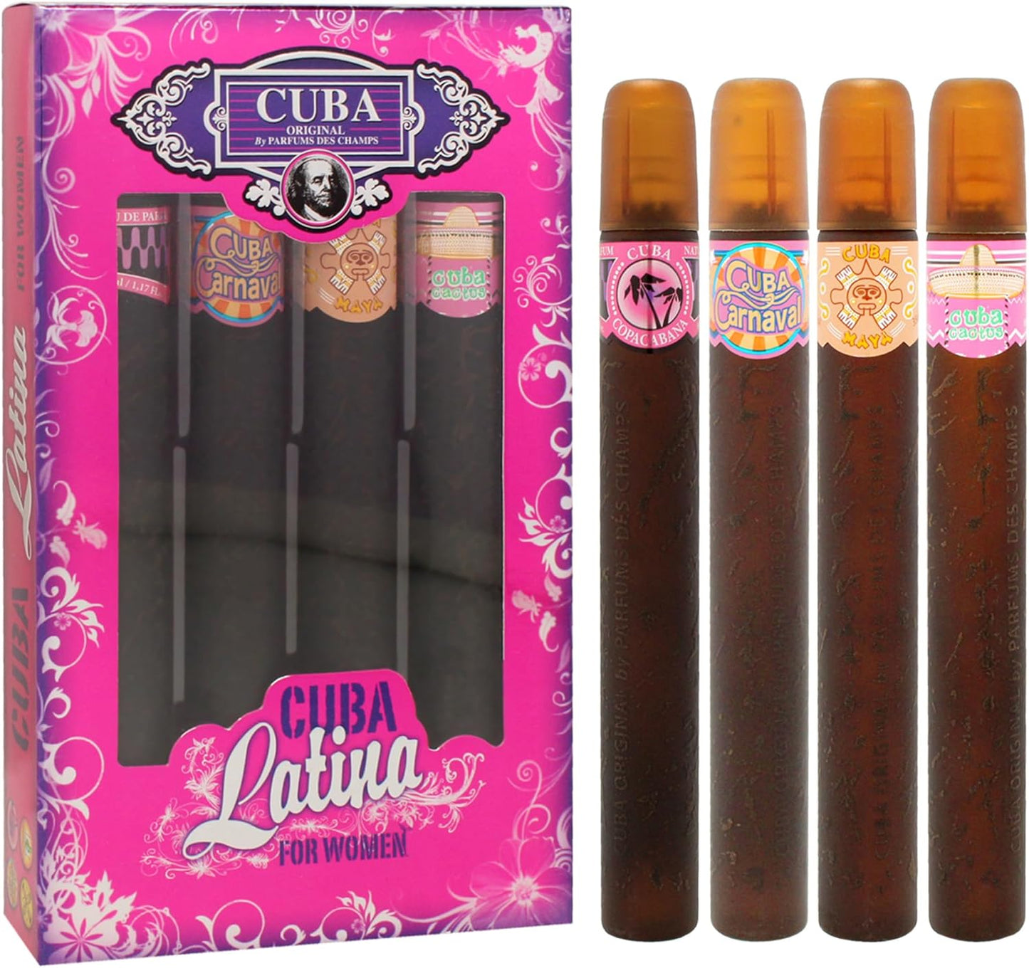 Set Cuba Latino Des Champs 4 Pz 35 ml c/u Spray - Mujer