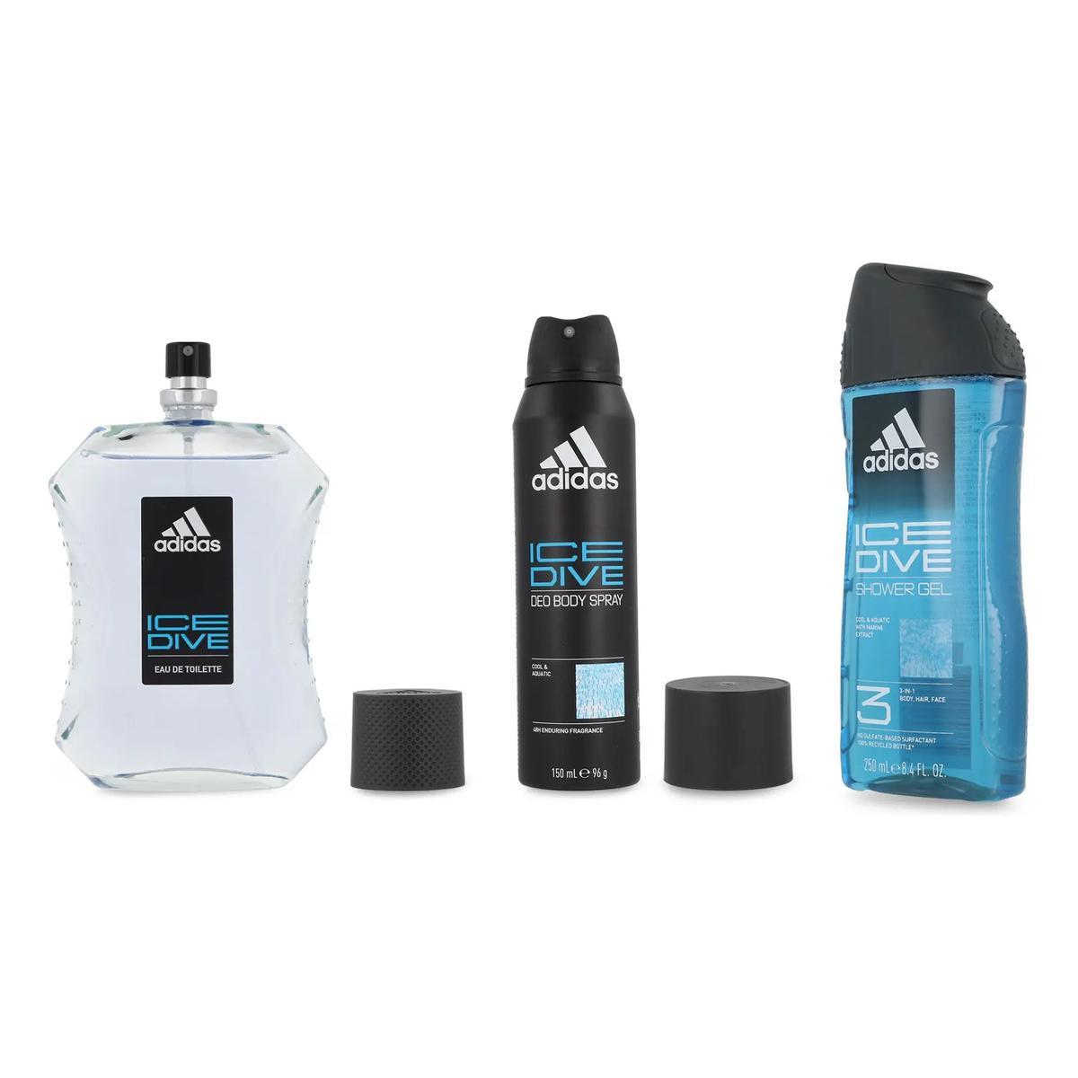 Adidas Set Adidas Ice Dive 3Pz 100Ml Edt Spray - Hombre