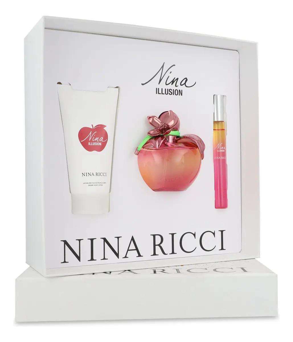 Set Nina Illusion 3Pzs 80Ml Edp Spray/ Body Lotion 75Ml/ 10Ml Edp Roll On - Mujer