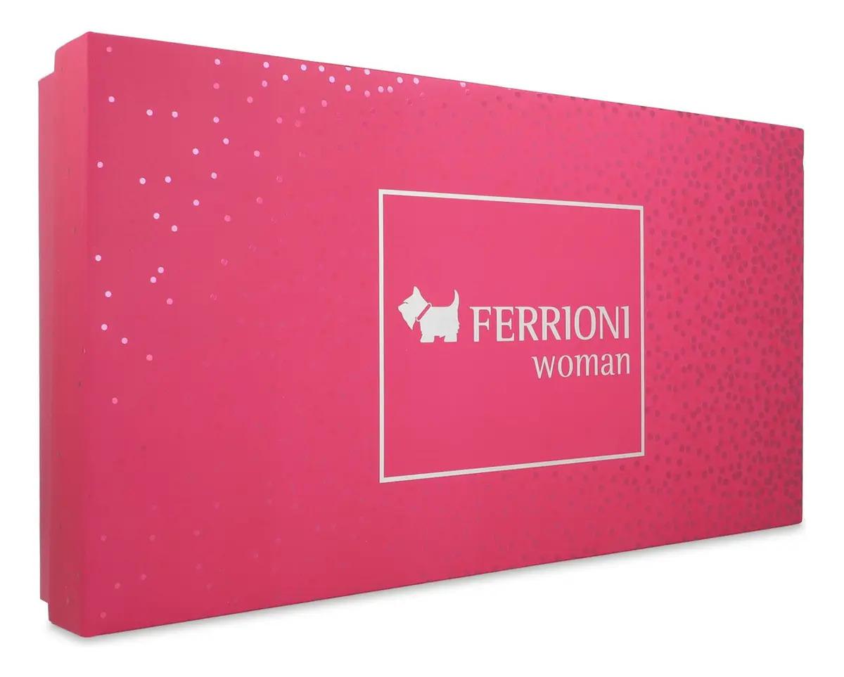 Set Ferrioni Woman 4Pzs 100Ml Edp Spray/ Body Lotion 100Ml/ Body Shampoo 100Ml/ 10Ml Edp Spray - Mujer