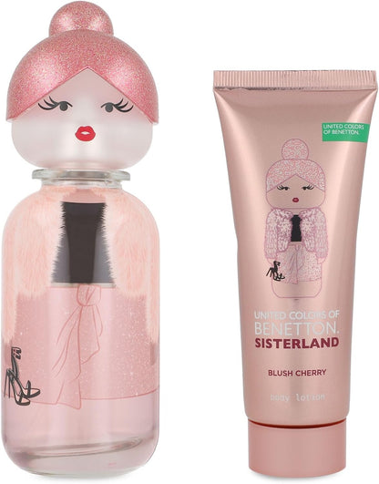 Set Benetton Sisterland Blush Cherry 2Pzs 80Ml Edp Spray/ Body Lotion 75Ml - Mujer