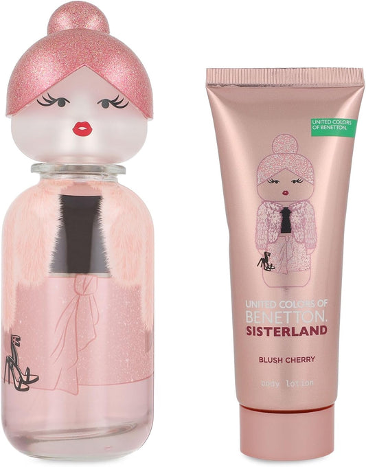 Set Benetton Sisterland Blush Cherry 2Pzs 80Ml Edp Spray/ Body Lotion 75Ml - Mujer