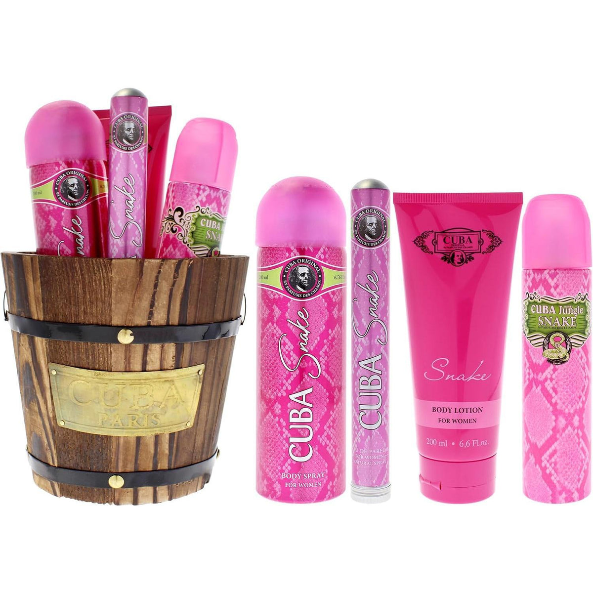 Set Cuba Jungle Snake 4Pzs 100Ml Edp Spray/ Body Spray 200Ml/ Body Lotion 200Ml/ 35Ml Edp Spray - Mujer