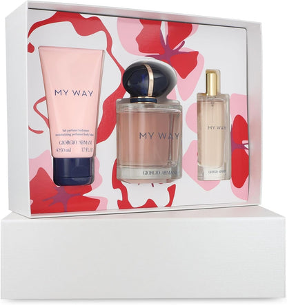 Giorgio Armani Set My Way 3Pzs 90Ml Edp Spray/ Body Lotion 50Ml/ 15Ml Edp Spray - Mujer