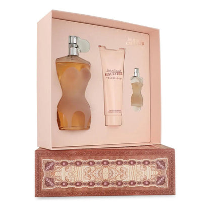 Set Jean Paul Gaultier Classique 3Pzs 100Ml Edt Spray/ Body Lotion 75Ml/ 6Ml Edt - Mujer