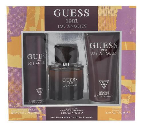 Guess Set 1981 Los Angeles For Men 3Pzs 100Ml Edt Spray/ Desodorante 226Ml Spray/ Shower Gel 200Ml - Hombre