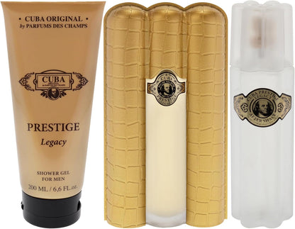 Set Cuba Prestige Legacy 3Pzs 90Ml Edt Spray/ Shower Gel 200Ml/ After Shave 100Ml Spray - Hombre