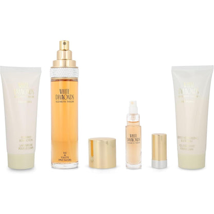 Set Elizabeth Taylor White Diamonds 4Pzs 100Ml Edt Spray/ Body Lotion 100Ml / Body Wash 100Ml / 10Ml Edt Spray - Mujer