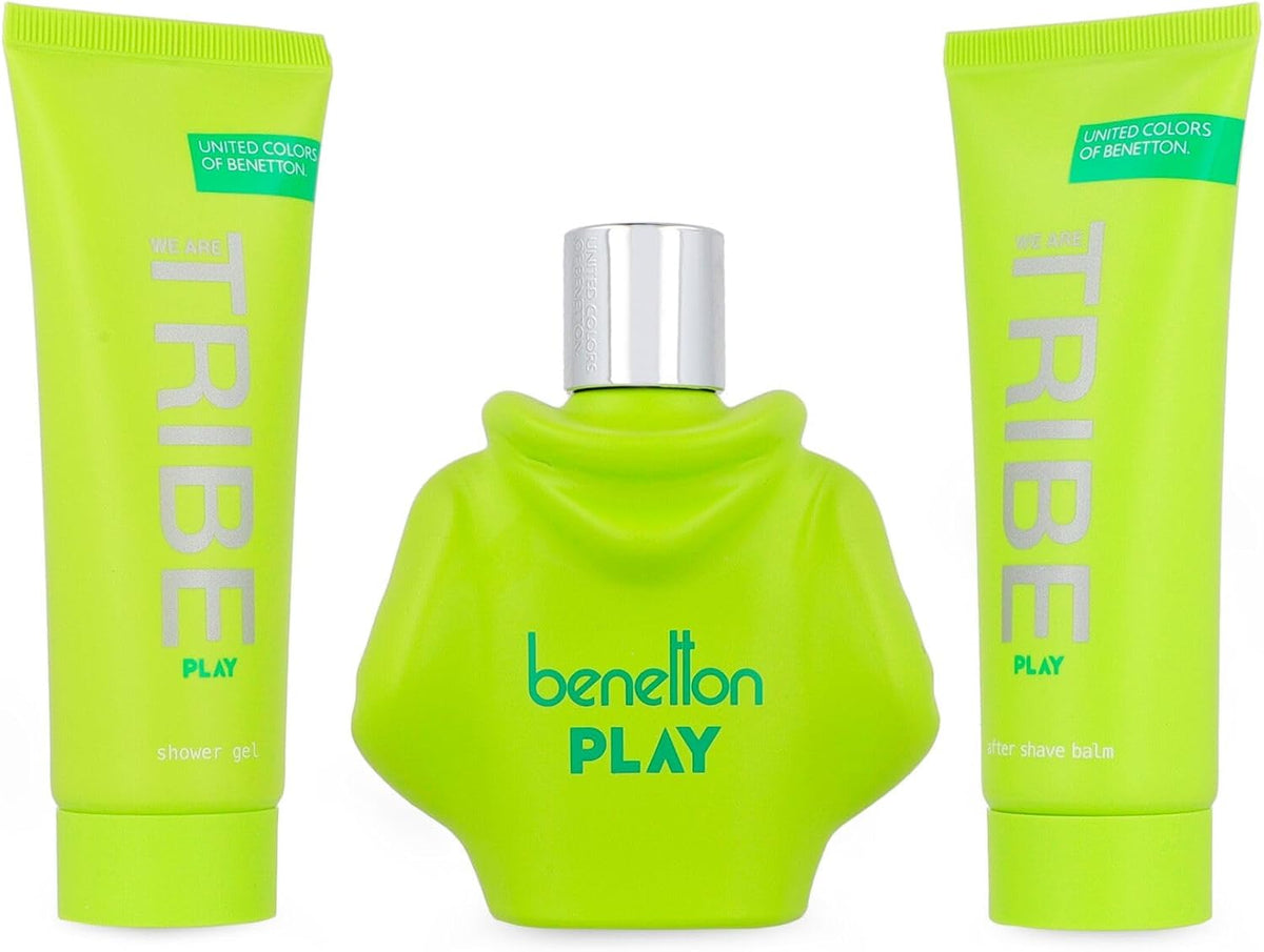 Set Benetton We Are Tribe Play 3Pzs 90Ml Edt Spray/ Shower Gel 75Ml/ After Shave 75Ml - Hombre