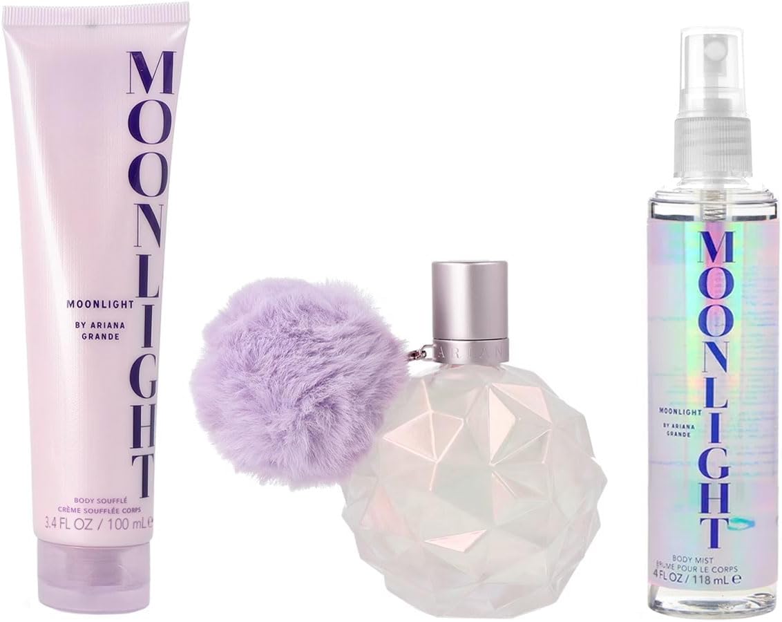Set Ariana Grande Moonlight 3Pzs 100Ml Edp Spray/ Body Souffle 100Ml / Body Mist 118Ml Spray - Mujer