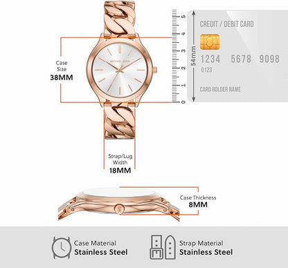 Michael Kors Reloj Mk7473 para Mujer con Diseño Elegante y Pulsera de Cadena en Color Dorado