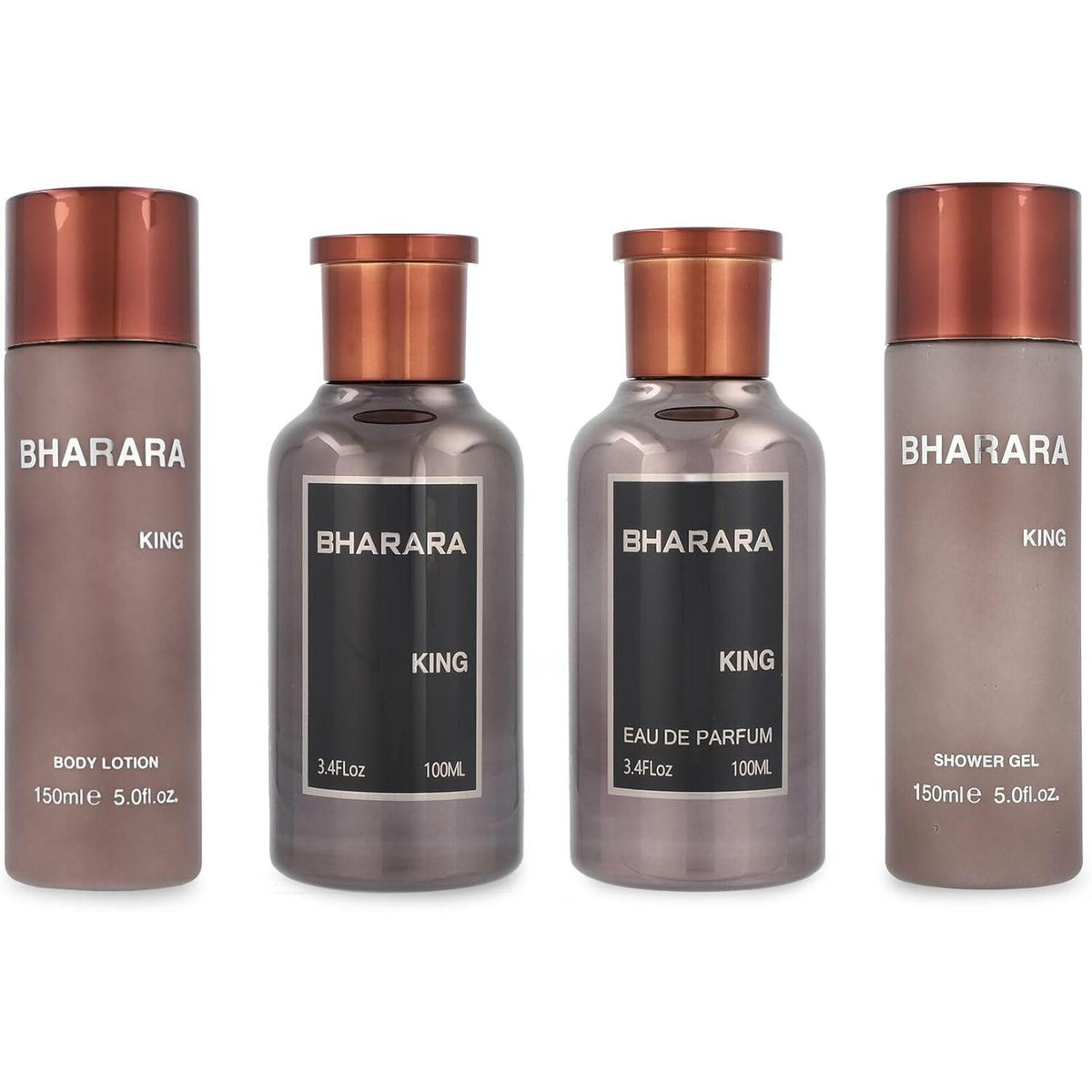 Bharara Set King 4 pz para Hombre Fragancia Frutal con Notas de Naranja Bergamota y Limón 150ml