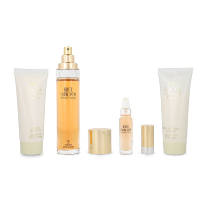 Set Elizabeth Taylor White Diamonds 4Pzs 100Ml Edt Spray/ Body Lotion 100Ml/ Body Wash 100Ml/ 10Ml Edt Spray - Mujer