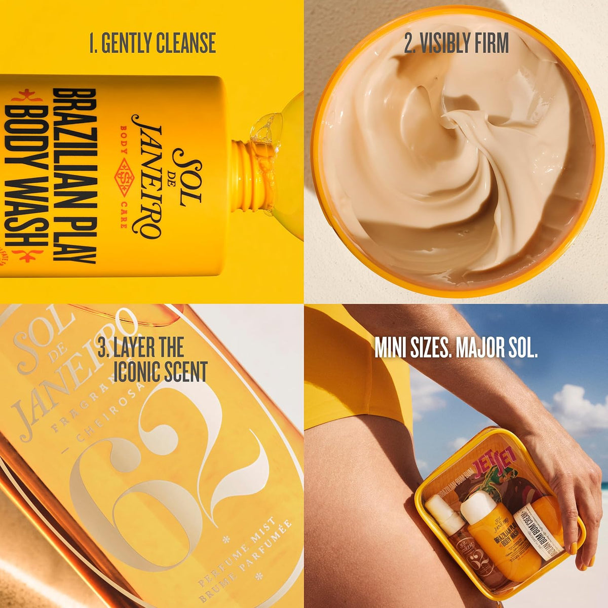Set Sol De Janeiro Sumer Cheirosa 62 30Ml Body Mist Spray/ Bum Bum Cream 50Ml/ Play Body Wash 90Ml - Unisex