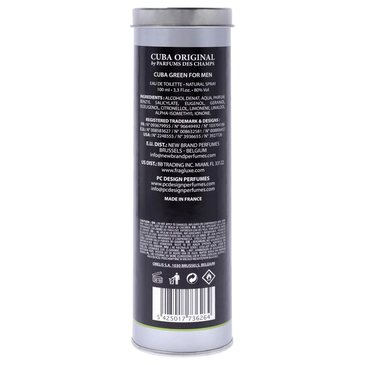 Cuba Green Caballero Des Champs 100 ml Edt Spray - Hombre