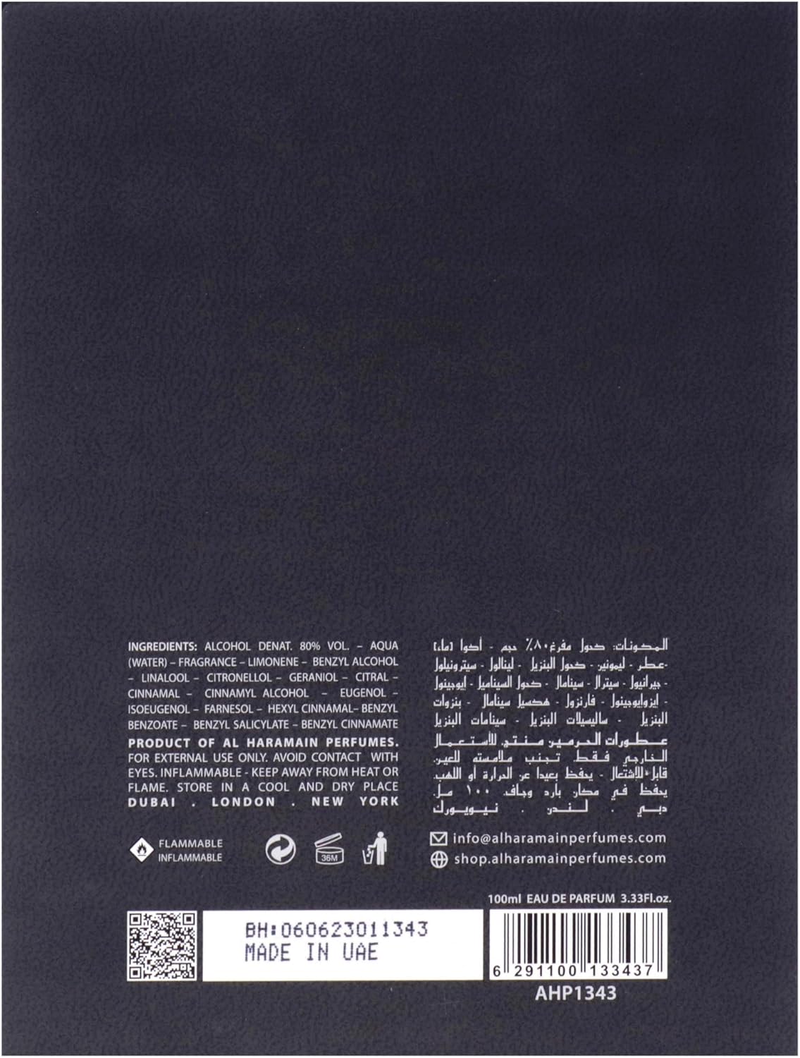 Haramain Black Musk Unisex Al Haramain 100 ml Edp Spray - Hombre