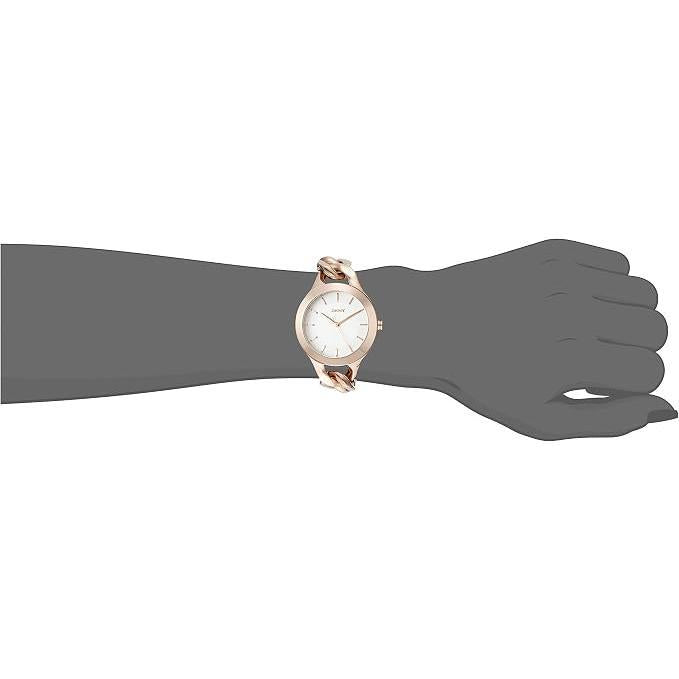 Donna Karan Reloj Ny2218 para Mujer con Diseño Elegante y Pulsera de Cadena en Color Dorado