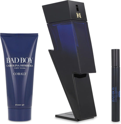 Carolina Herrera Set Bad Boy Cobalt Elixir 3Pzs 100Ml Edp Spray/ Shower Gel 100Ml/ 10Ml Edp Spray - Hombre