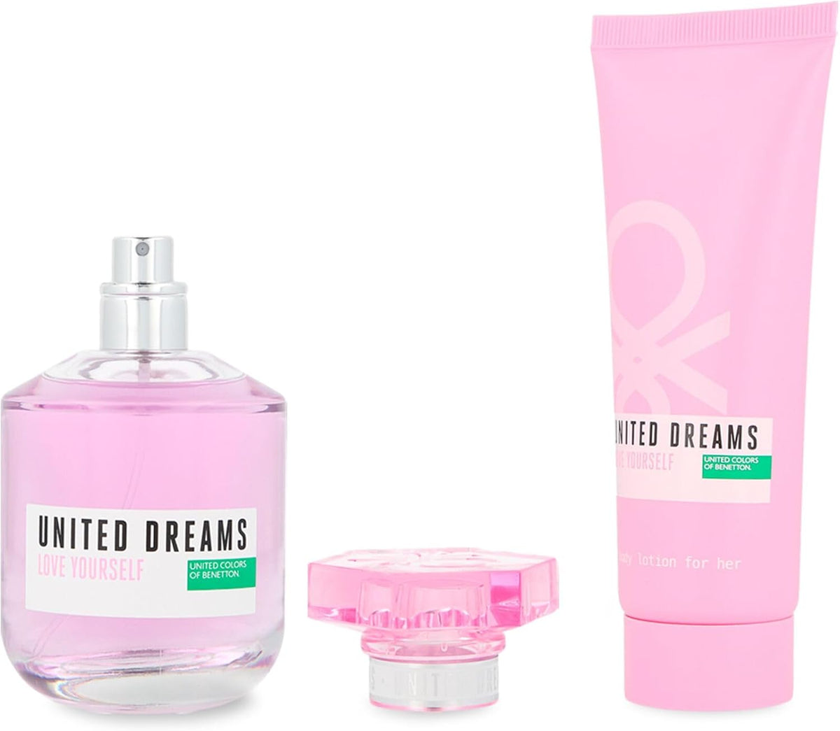 Set Benetton United Dreams Love Yourself 2Pzs 80Ml Edt Spray/ Body Lotion 75Ml - Mujer