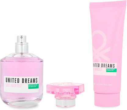 Set Benetton United Dreams Love Yourself 2Pzs 80Ml Edt Spray/ Body Lotion 75Ml - Mujer