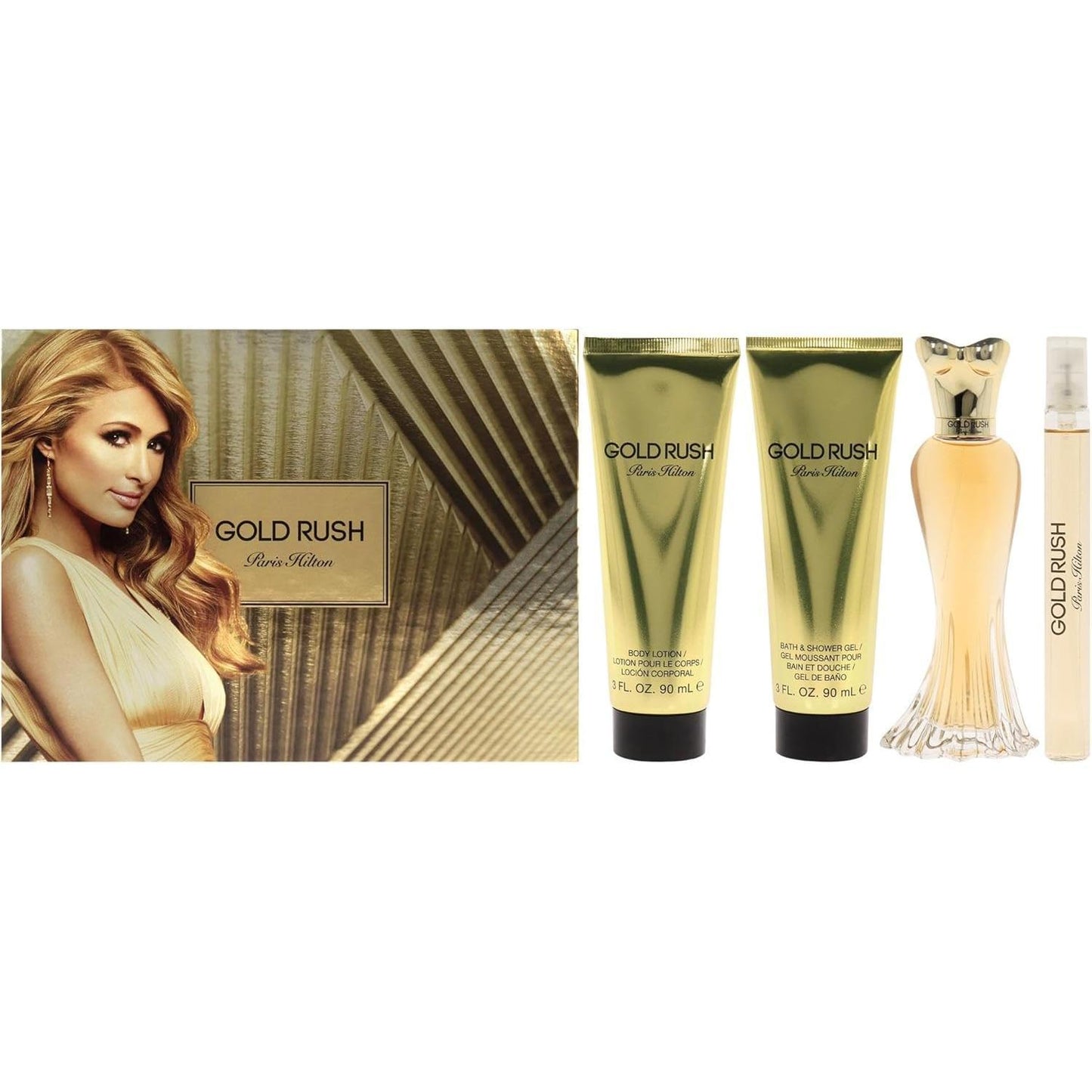 Set Gold Rush Paris Hilton 4 Pz 100Ml Edp Spray - Mujer