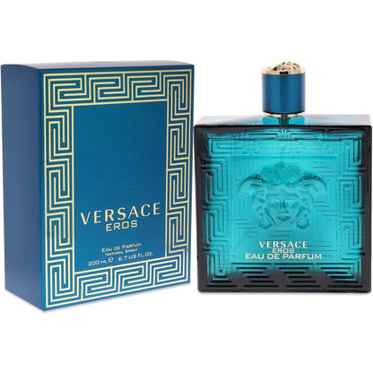 Versace Eros 200 ml Eau de Parfum para Hombre - Fragancia Ámbar Amaderada con Notas de Menta y Vainilla