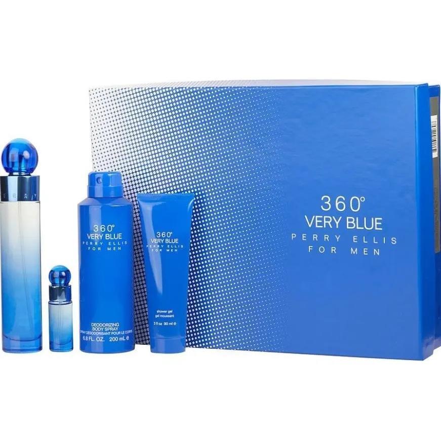 Perry Ellis Set 360° Very Blue 4Pz 100Ml Edt Spray - Hombre