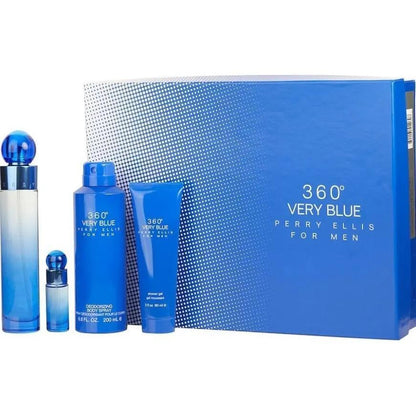 Perry Ellis Set 360° Very Blue 4Pz 100Ml Edt Spray - Hombre