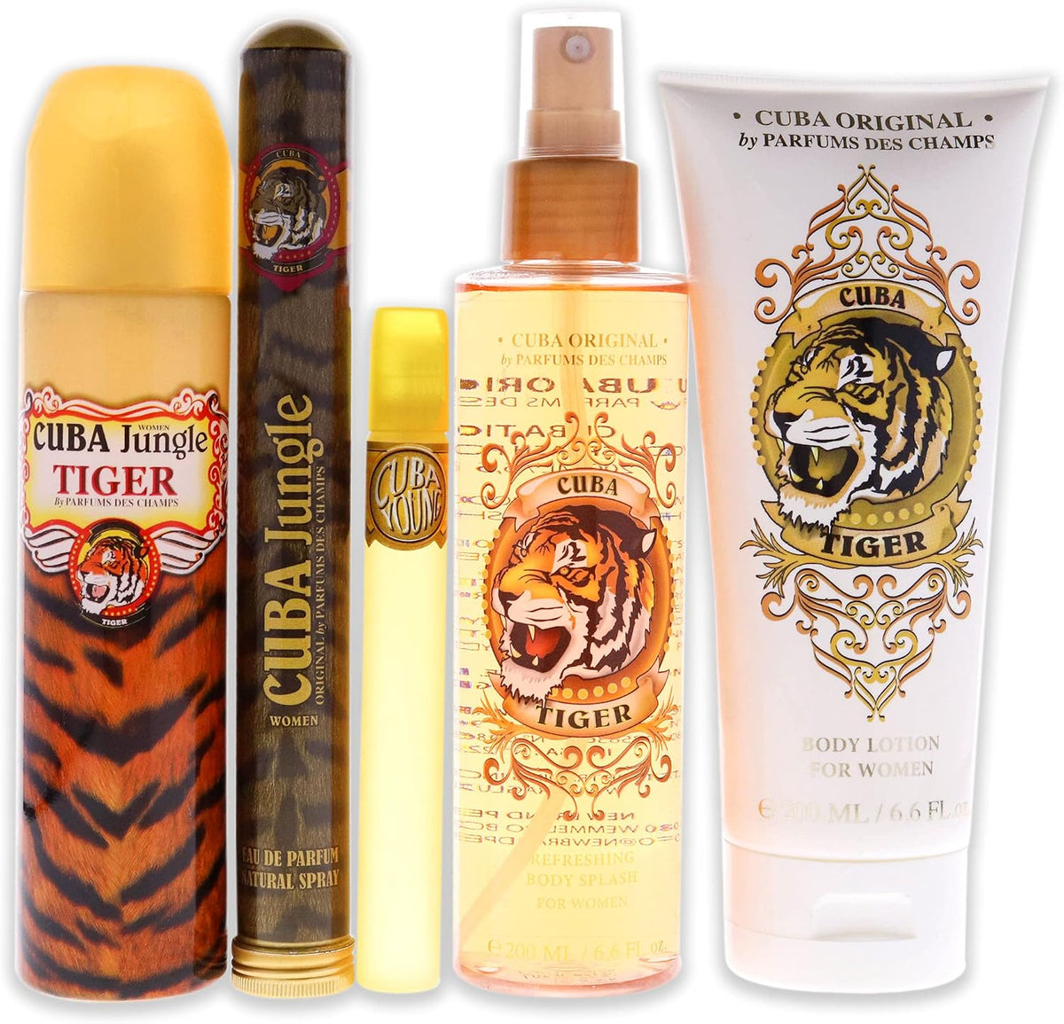 Set Cuba Must Have 5Pzs 100Ml Edp Spray/ Body Splash 200Ml Spray/ Body Lotion 200Ml/ 35Ml Edp Spray/ 15Ml Edp Spray - Mujer