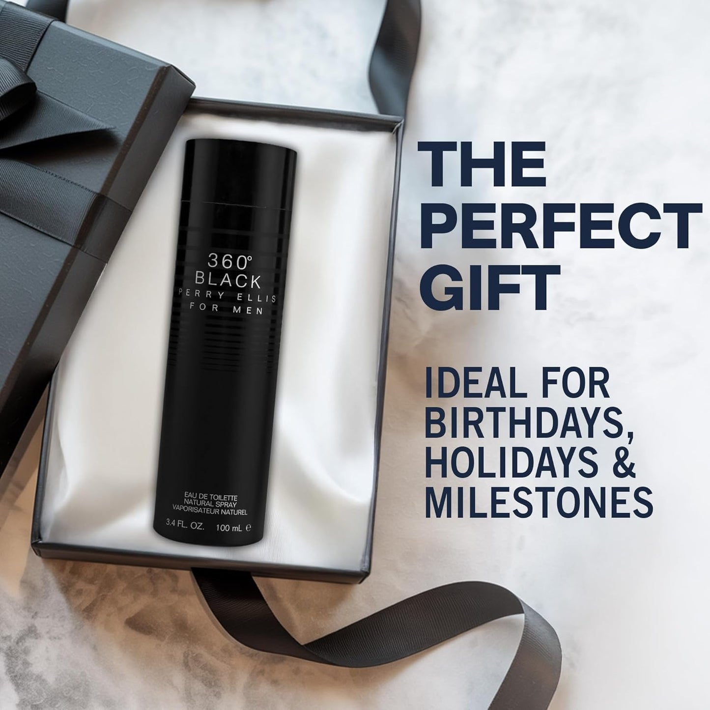 360 Black Perry Ellis 100 ml Edt Spray - Hombre