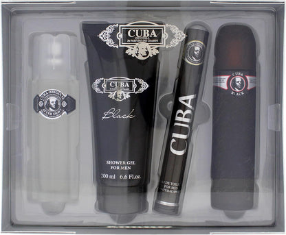 Cuba Paris Set Cuba Black Des Champs 4 Pz para Hombre Fragancia Amaderada con Bergamota y Jazmín